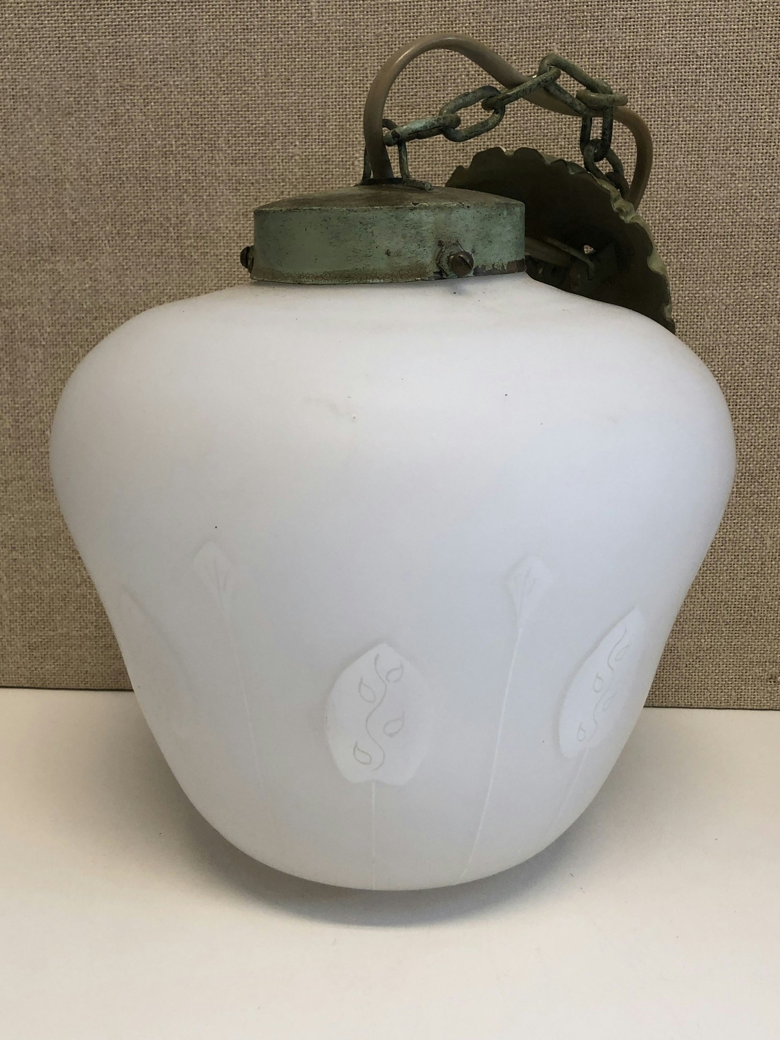 TAKLAMPA, metall/glas, Swedisch Modern, 1930/40-tal.