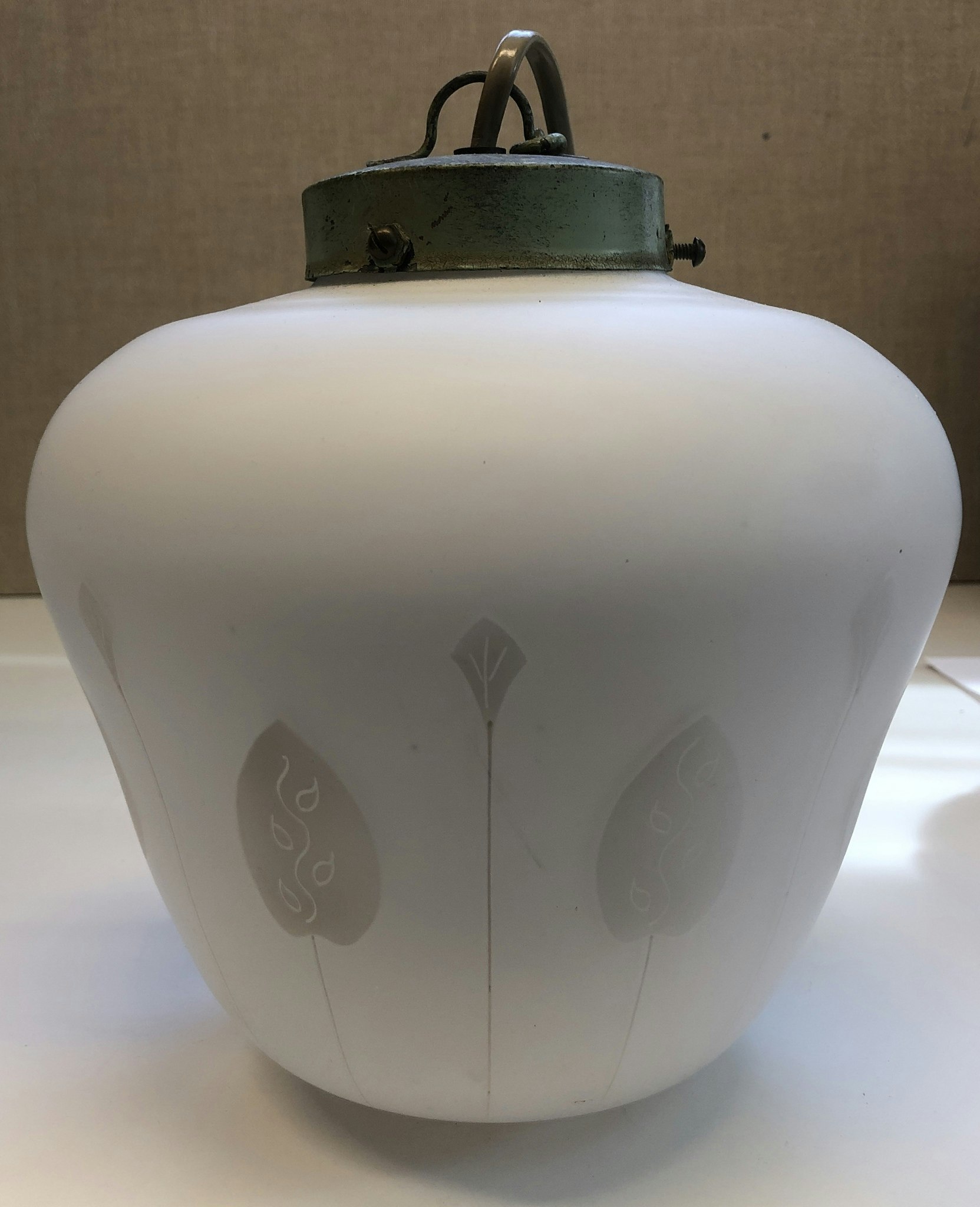 TAKLAMPA, metall/glas, Swedisch Modern, 1930/40-tal.