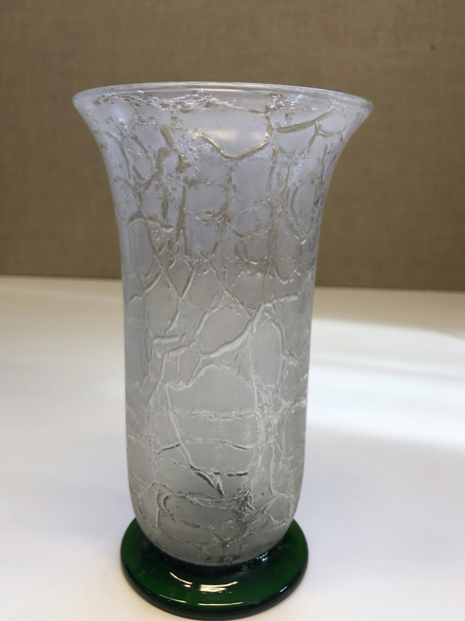 VASE, glass, hand-blown, first half of the 20th century.