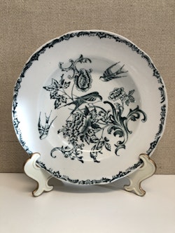 DEEP PLATE, porcelain, "Swalan", Rörstrand, first half of the 20th century.