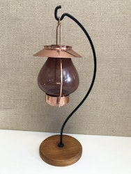GUNNAR ANDER, ljuslykta, koppar/glas/teak, Ystad Metall, Sweden, 1960/70-tal