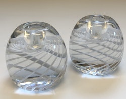 LJUSSTAKAR, ett par, glas, 1900.talets andra hälft.