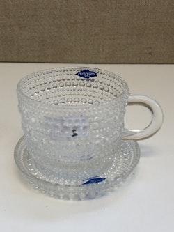 KOPP MED FAT, glas, " Kastehelmi", Nuutajärvi Notsjö, 1900-talets andra hälft.