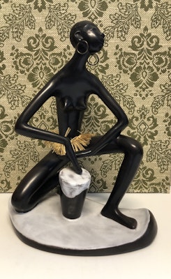 LEOPOLD ANZENGRUBER, skulptur, keramik, Afrikana, 50-tal. Österrike.