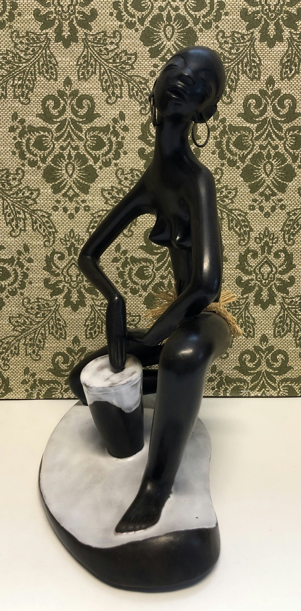 LEOPOLD ANZENGRUBER, skulptur, keramik, Afrikana, 50-tal. Österrike.