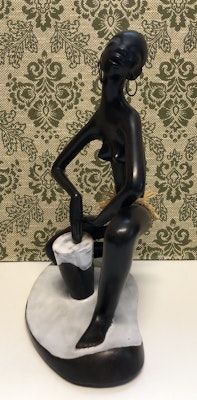 LEOPOLD ANZENGRUBER, skulptur, keramik, Afrikana, 50-tal. Österrike.