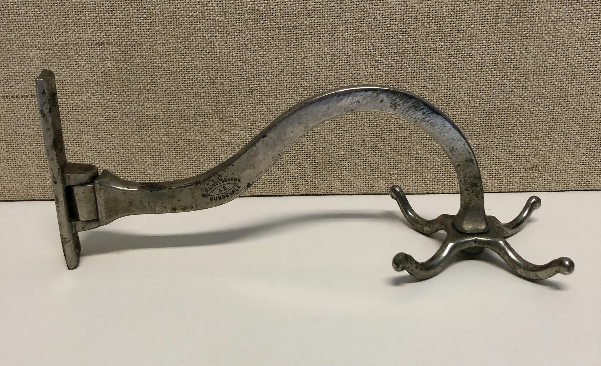 COAT HANGER, metal, "wall model", Nils Petter Lindeberg, Sundsvall, 18th/19th century.