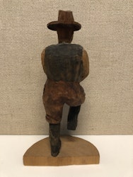 TRÄSKULPTUR, Cowboy, signerad E.D. 1940-tal