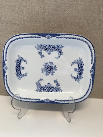 UPPLÄGGNINGSFAT, flintgods, "Ulrika blå", Rörstrand.