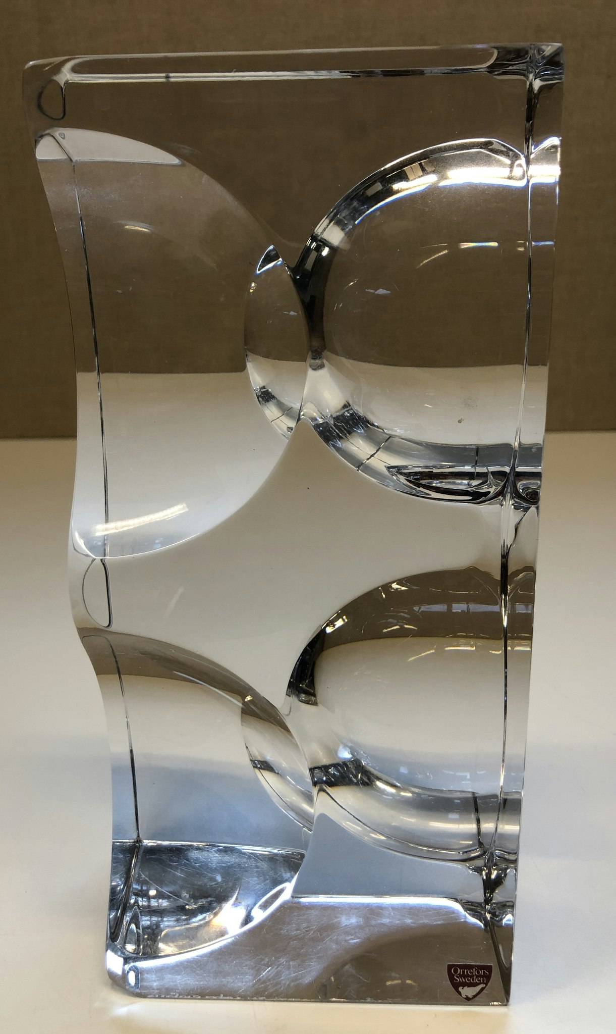SVEN PALMQVIST. Sculpture, glass, signed Expo P 772 -72, Orrefors.