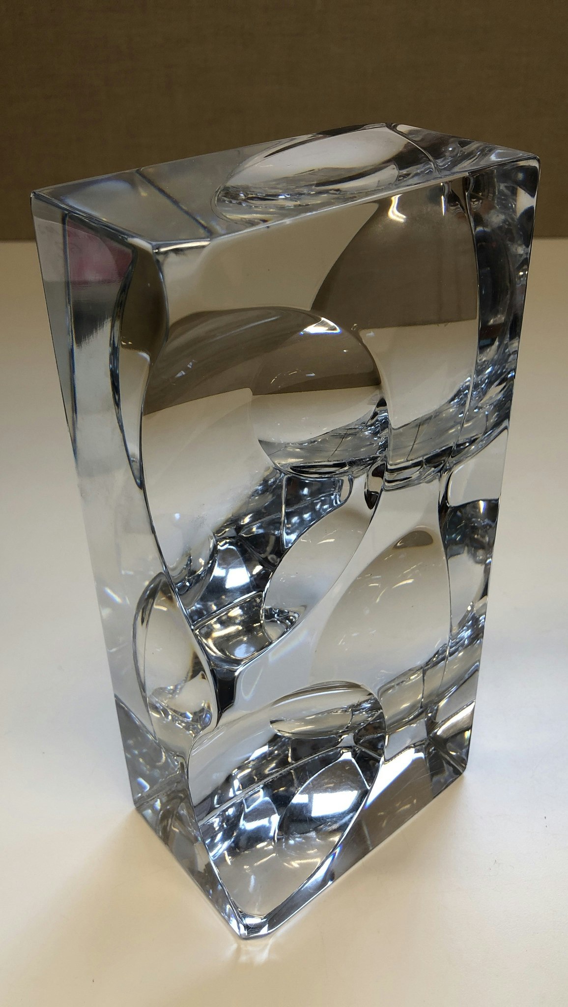 SVEN PALMQVIST. Sculpture, glass, signed Expo P 772 -72, Orrefors.