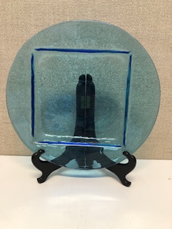 GÖSTA SIGVARD. Assiett, glas, "Gästa med Gösta", Lindshammar.