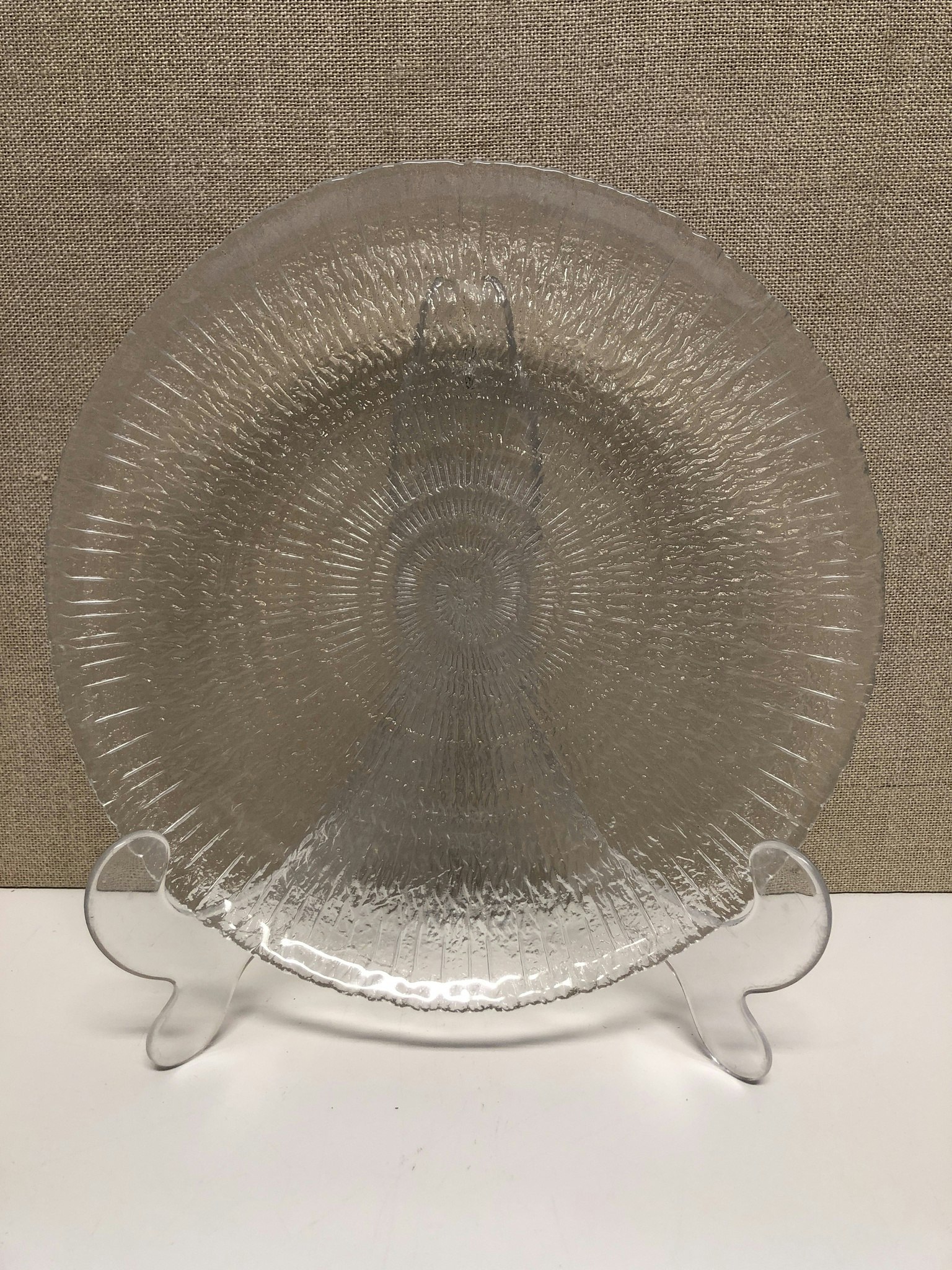 TAPIO WIRKKALA. Tårtfat, glas, "Solaris",  Iittala.