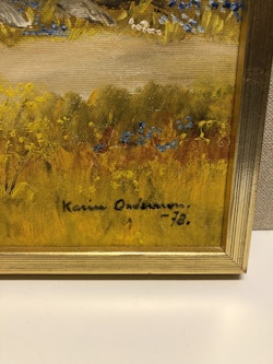KARIN ANDERSSON. Olja på duk, "Körsbärsträd i blom", signerad och daterad -78..