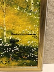 KARIN ANDERSSON. Olja på duk, "Björkar", signerad och daterad -77.