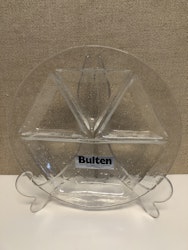 GÖSTA SIGVARD. Tapas plates, 4 pieces. glass, "Bulten", Lindshammar.