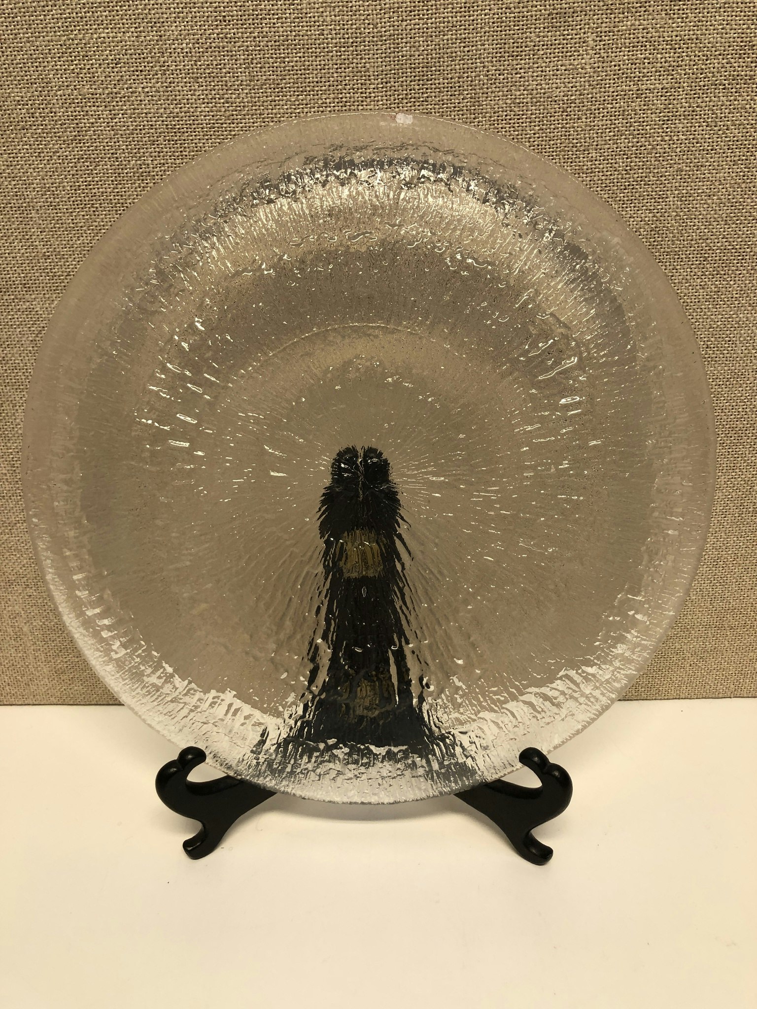 TAPIO WIRKKALA. Plate, glass, "Solaris", Iittala.