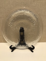 TAPIO WIRKKALA. Plate, glass, "Solaris", Iittala.