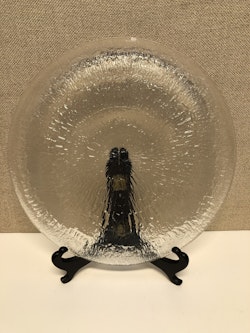 TAPIO WIRKKALA. Plate, glass, "Solaris", Iittala.