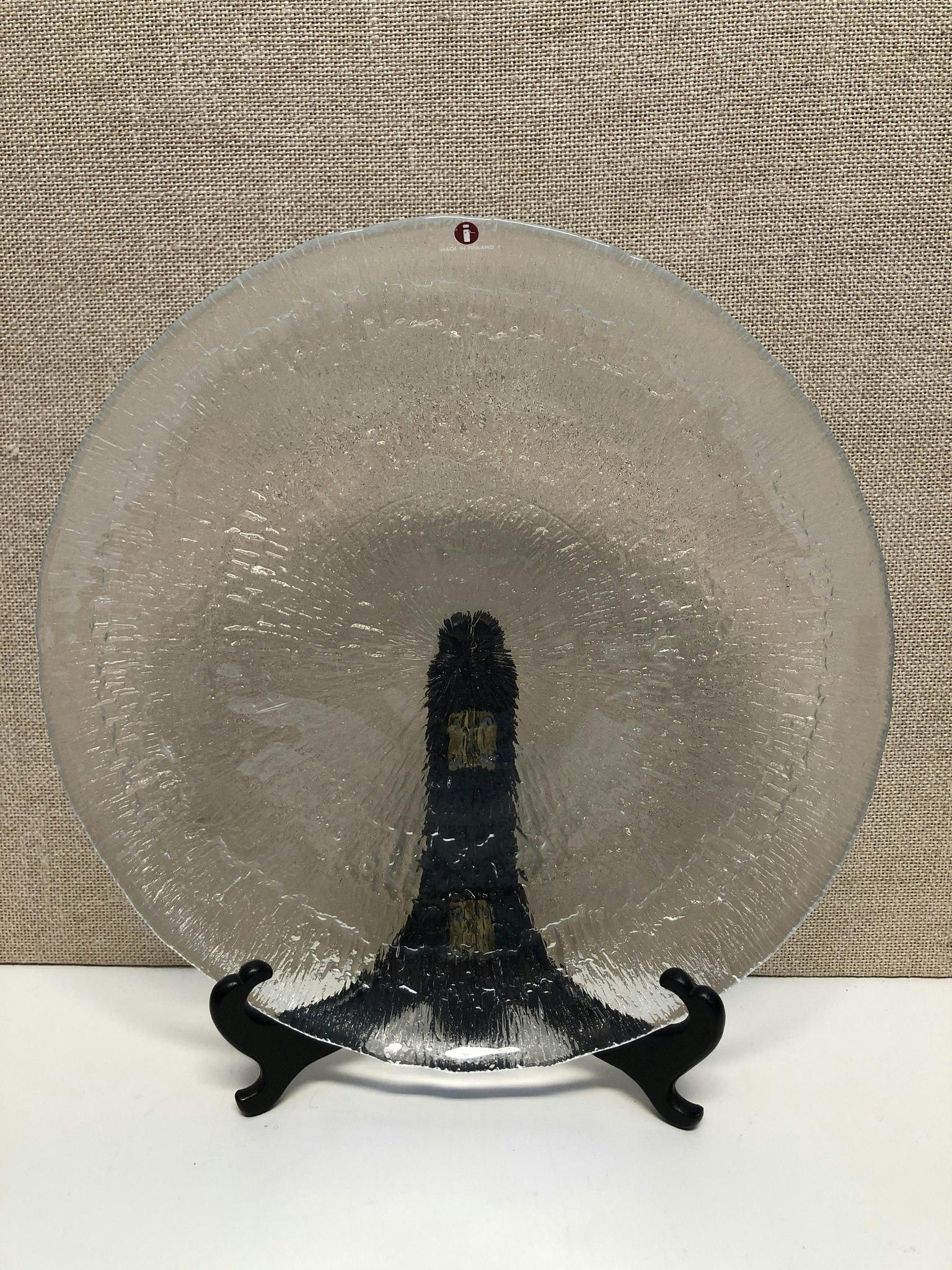 TAPIO WIRKKALA. Plate, glass, "Solaris", Iittala.