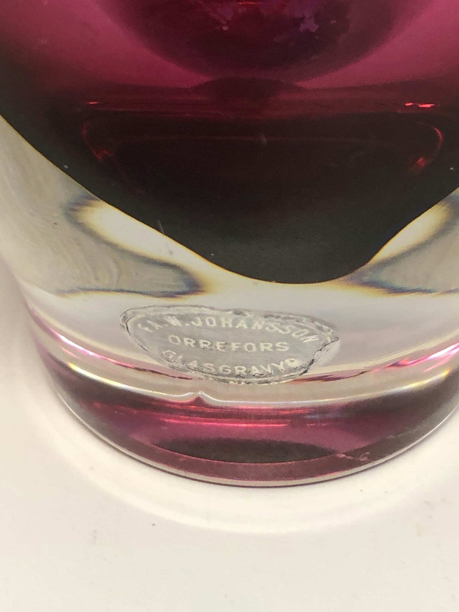 VAS, glas, FA.W. Johansson, Orrefors Glasgravyr.