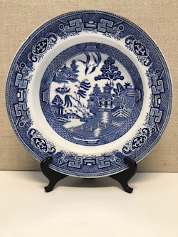 DEEP PLATE, porcelain, "Willow", Gustavsberg.