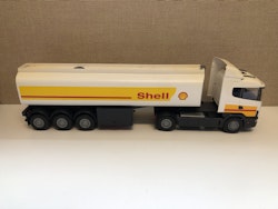LEKSAKSLASTBIL, plast, "Tankbil Shell", Scania 144G 420, Emek, 19/2000-tal.