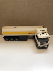 LEKSAKSLASTBIL, plast, "Tankbil Shell", Scania 144G 420, Emek, 19/2000-tal.