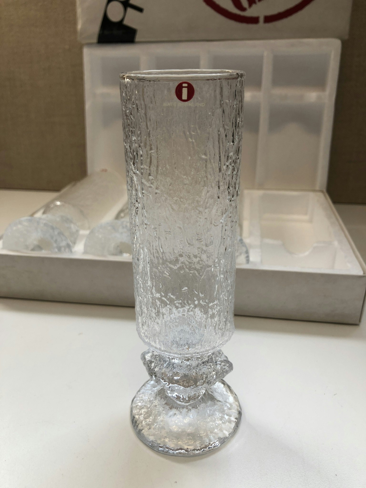 TIMO SARPANEVA. Champagne glass 4 pcs. in original box, "Senator"/ Festivo, Iittala.