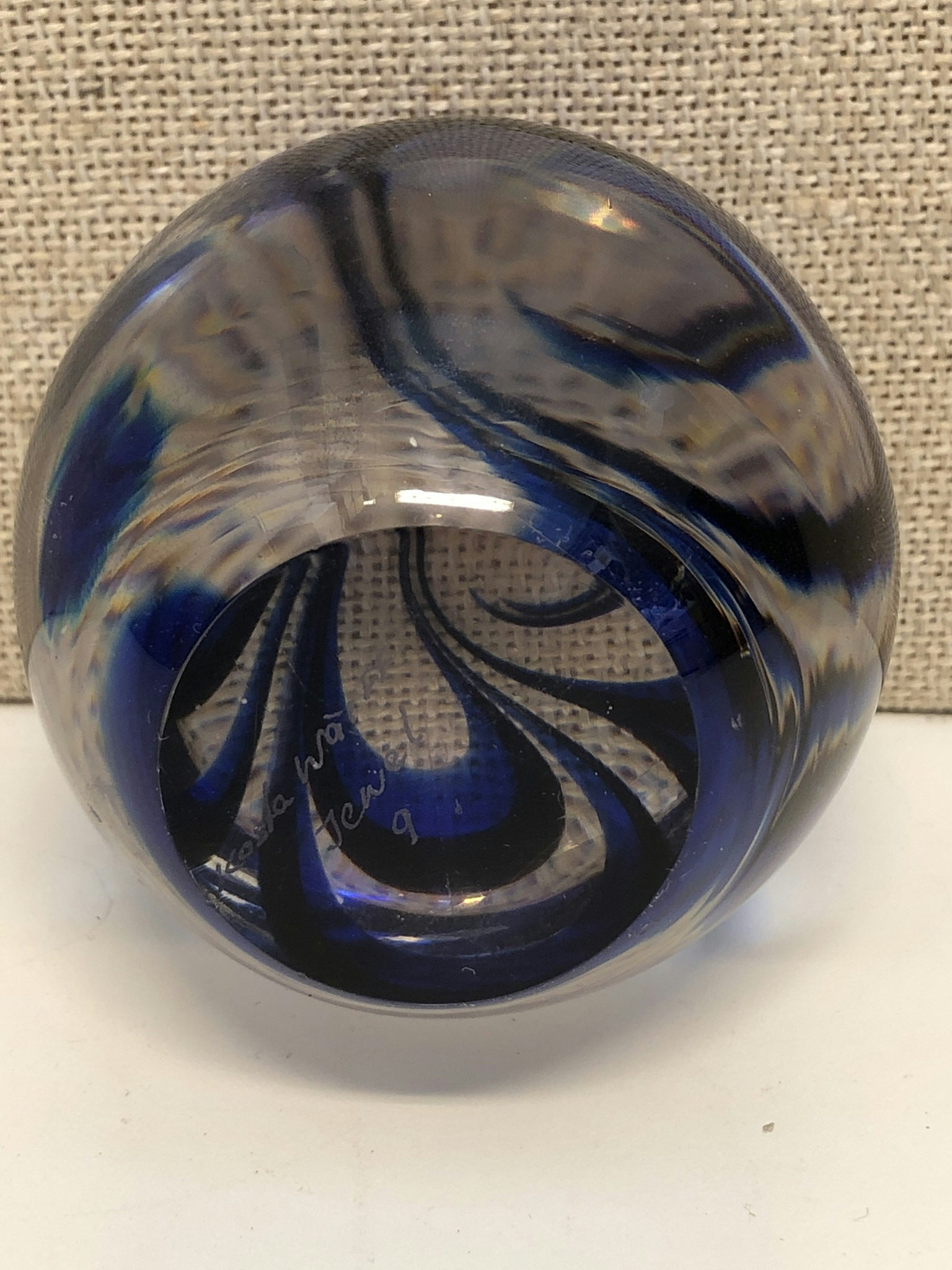 GÖRAN WÄRFF. Brevpress, glas, "Jewel 9", Kosta.