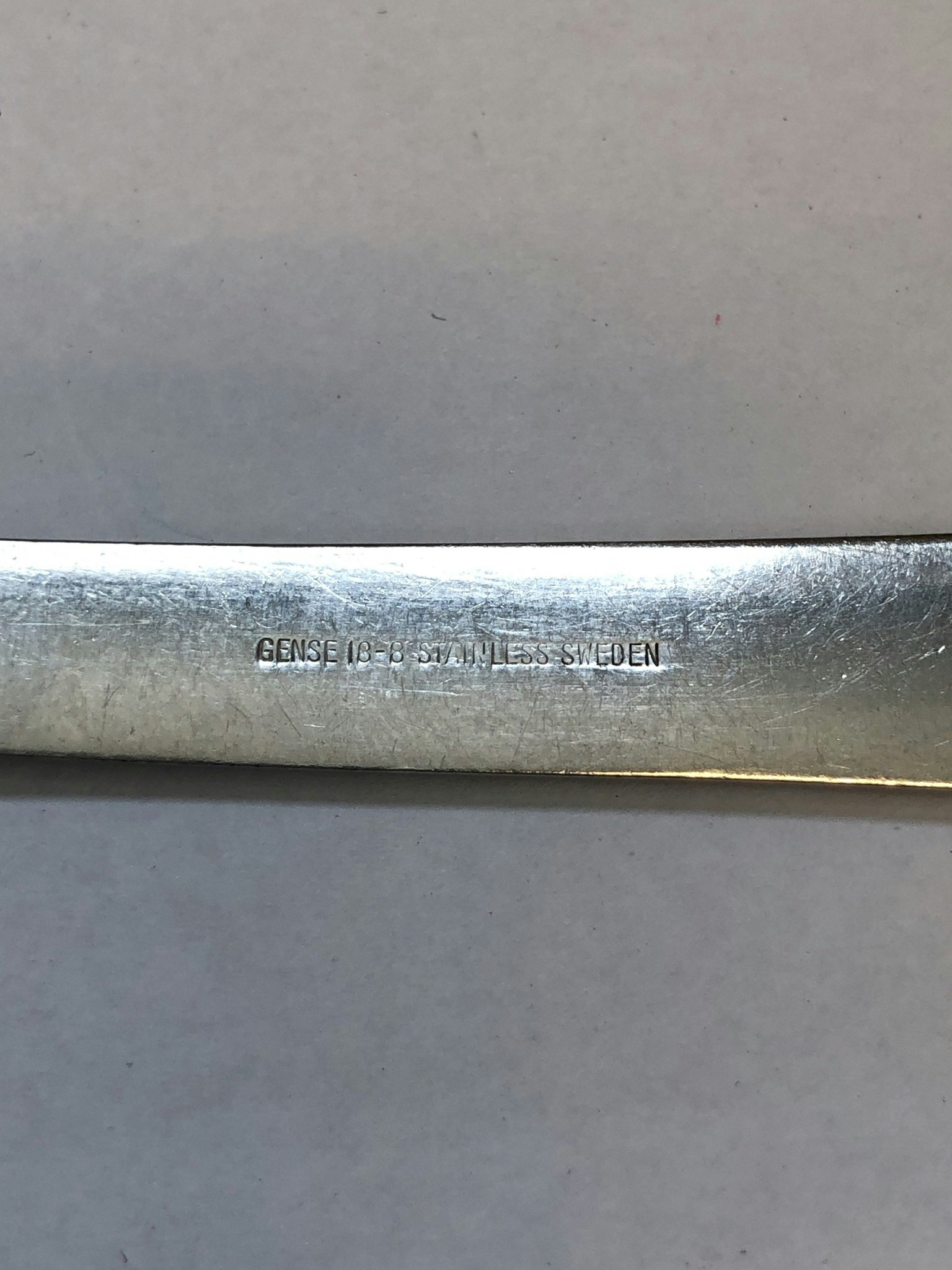 FOLKE AHRSTRÖM. Uppläggningssked, rostfritt stål, " Thebe", Gense, Sweden.