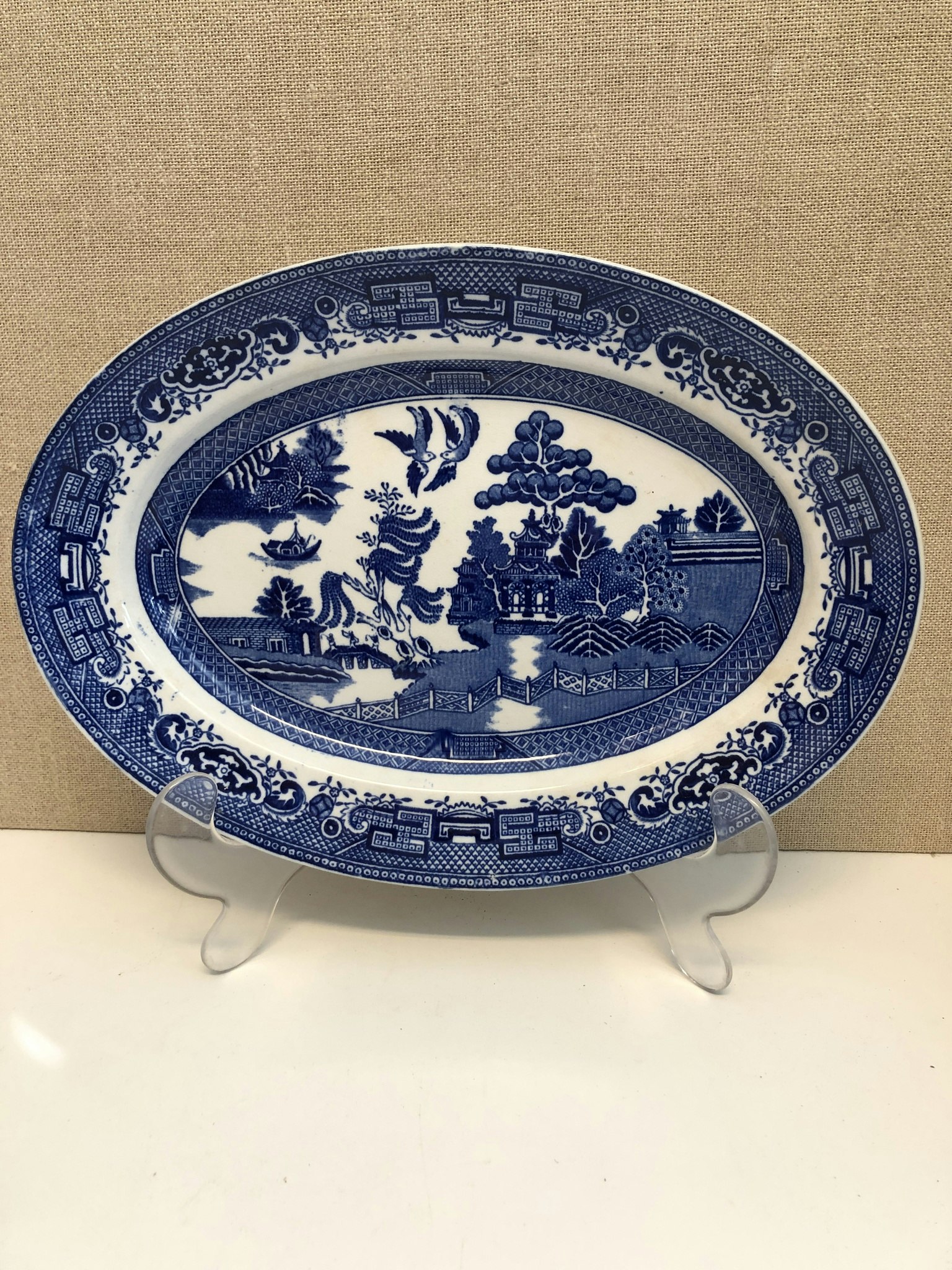 PLATTER, porcelain, "Willow", Gustavsberg.