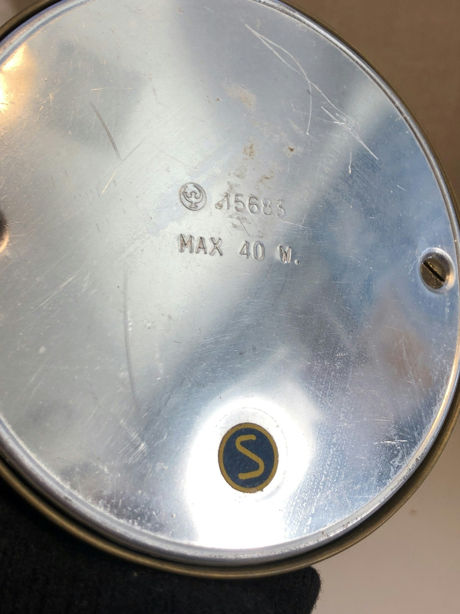 TABLE LAMP, brass, model 15683, Arvid Böhlmarks Lamp Factory, mid-20th century.