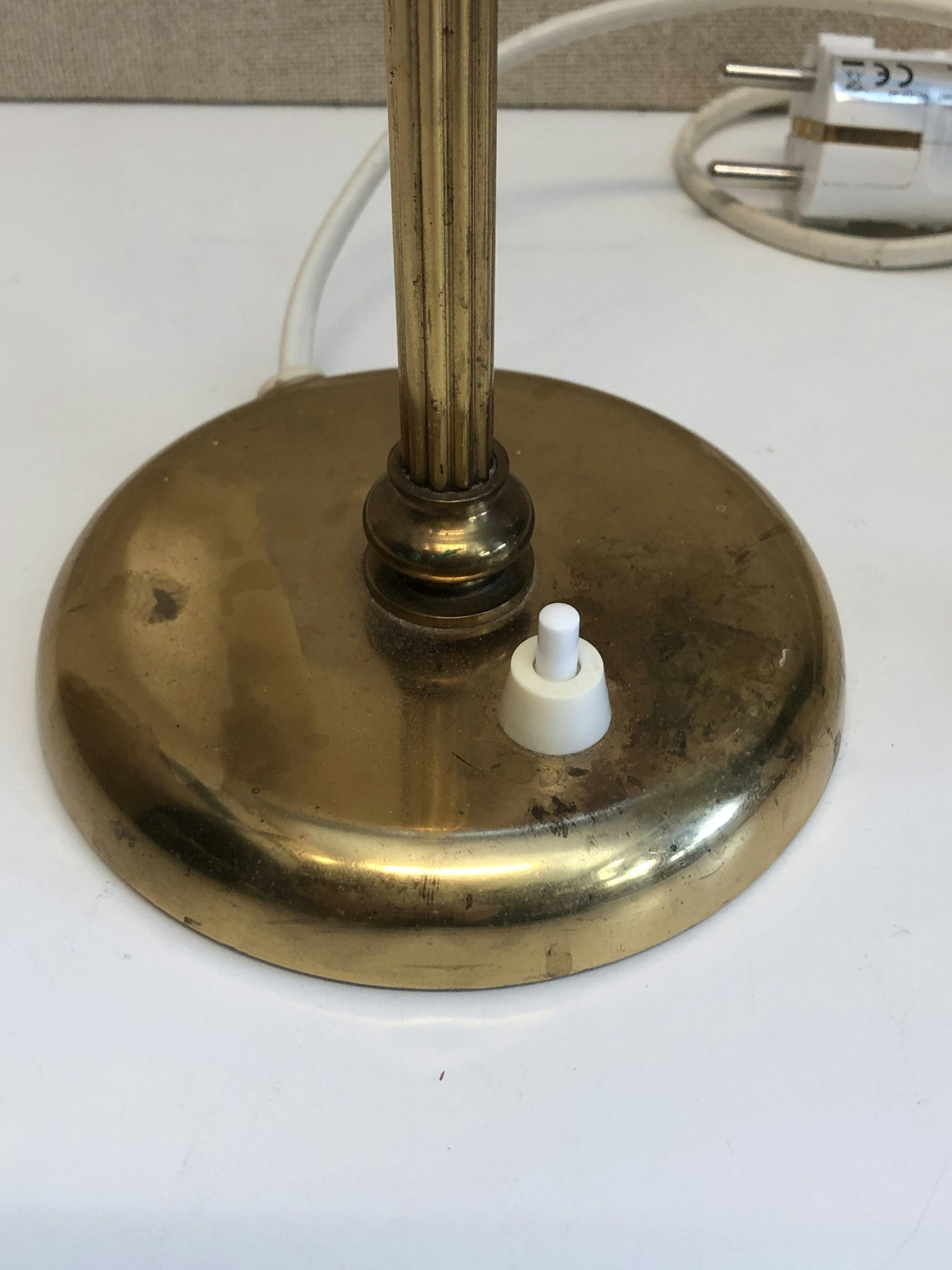 TABLE LAMP, brass, model 15683, Arvid Böhlmarks Lamp Factory, mid-20th century.