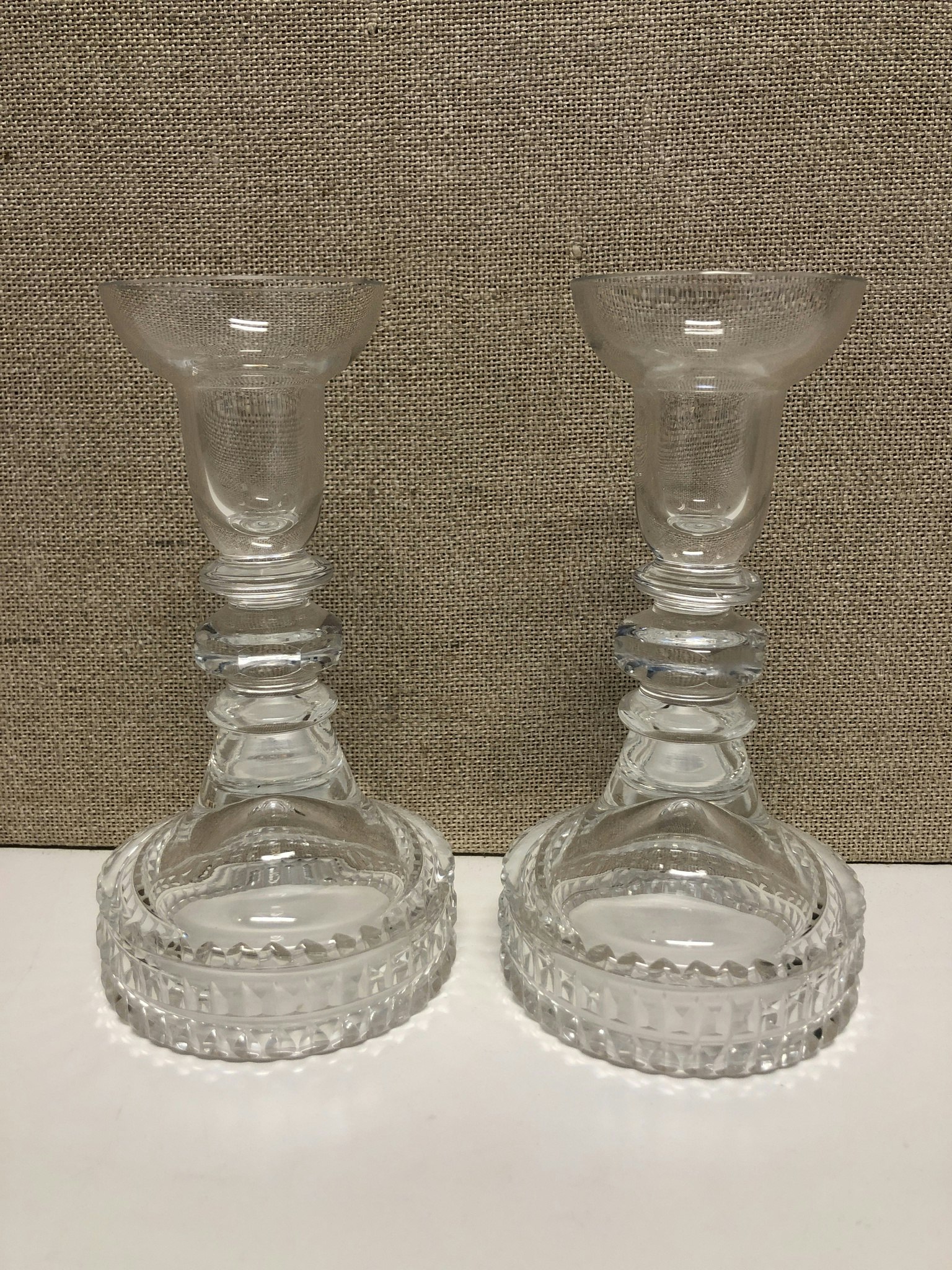 LJUSSTAKAR, ett par, glas, 1900-talets andra hälft.