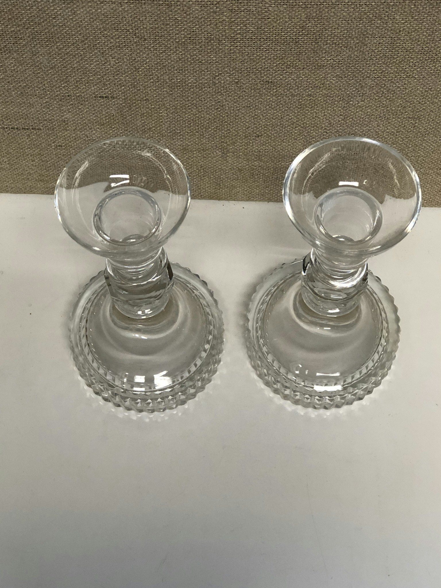 LJUSSTAKAR, ett par, glas, 1900-talets andra hälft.