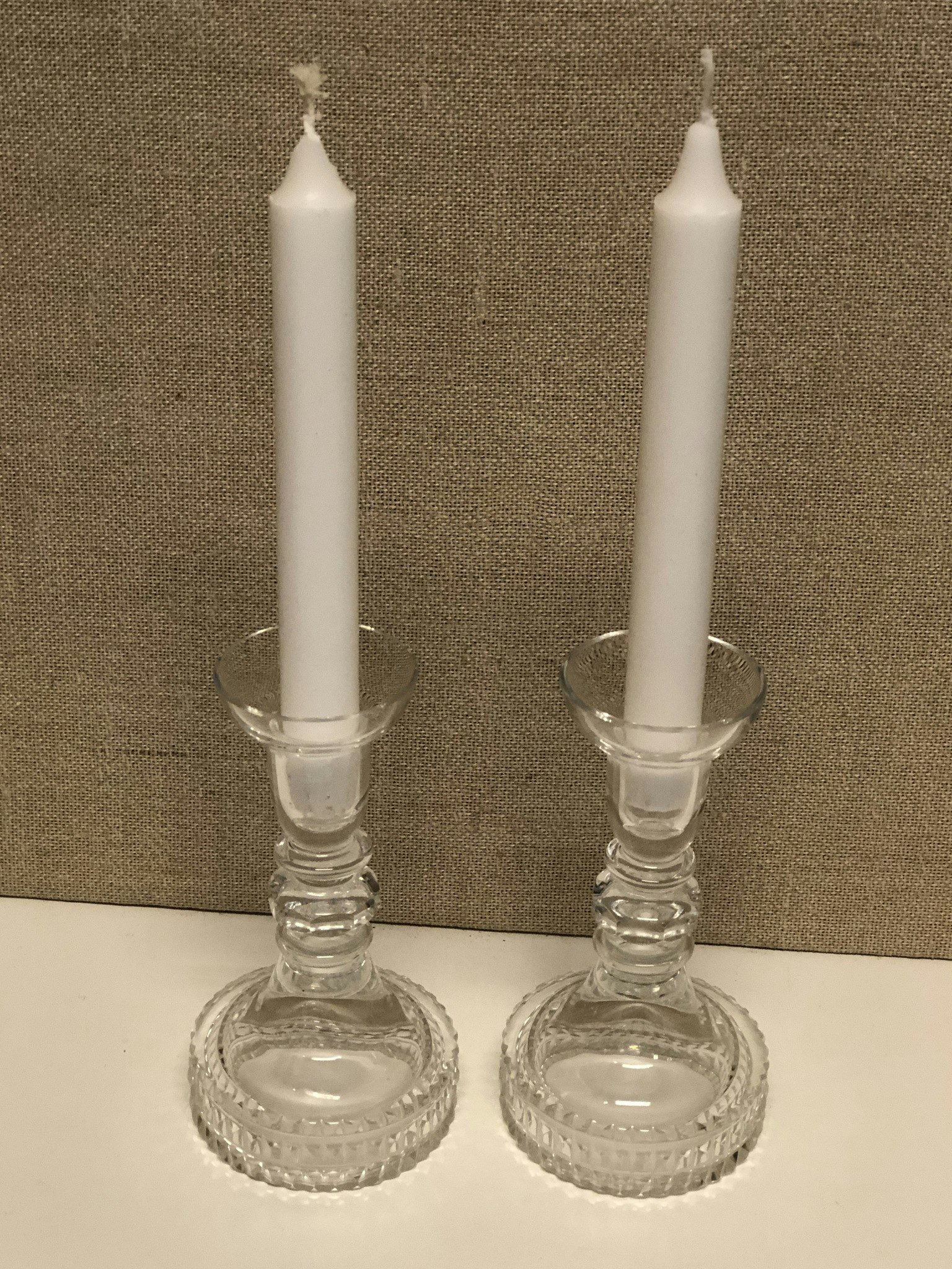 LJUSSTAKAR, ett par, glas, 1900-talets andra hälft.