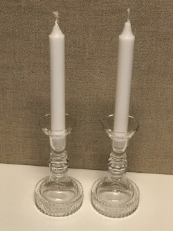 LJUSSTAKAR, ett par, glas, 1900-talets andra hälft.
