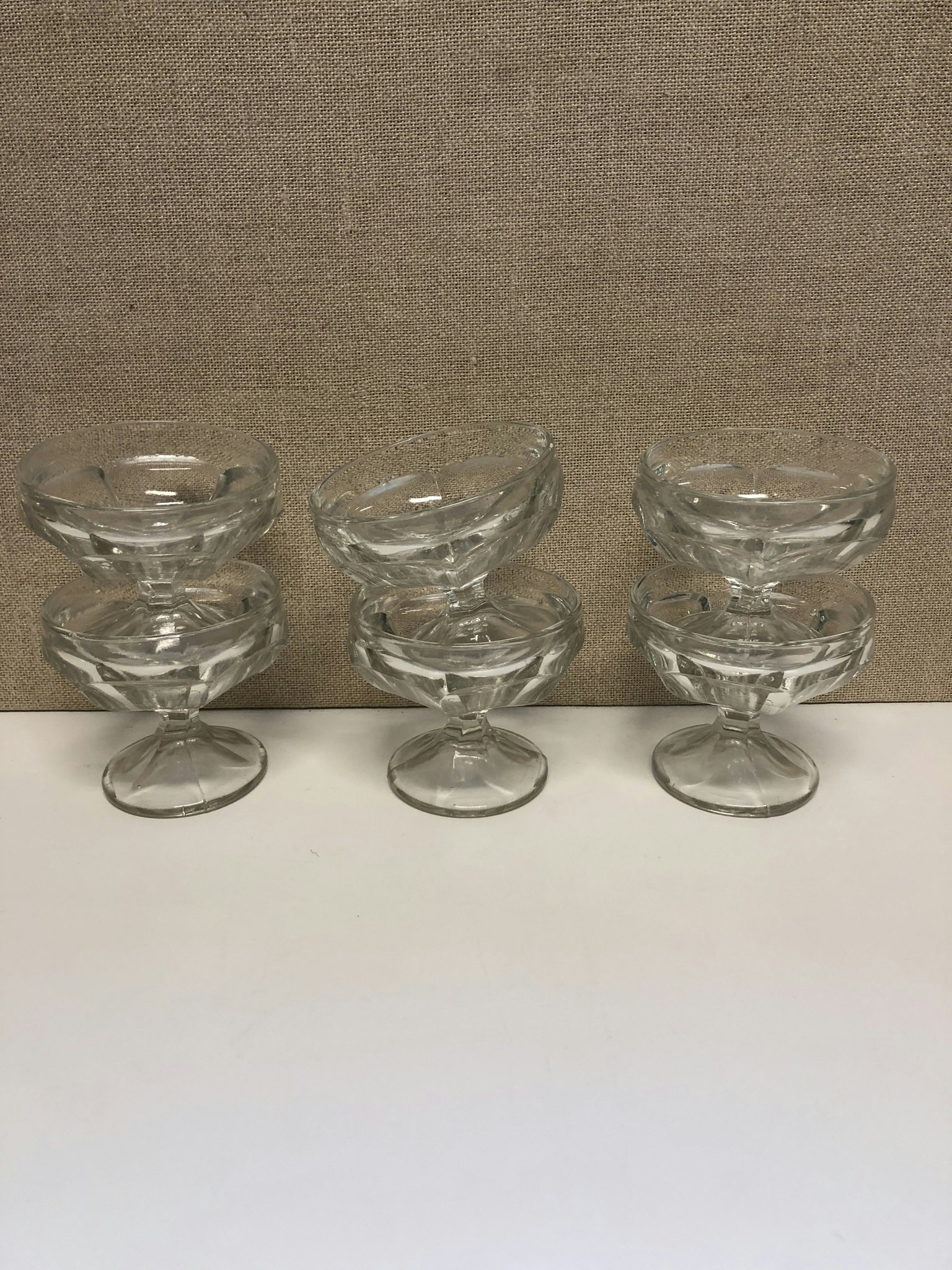 DESSERT BOWL 6 pcs. glass, second half of the 20th century.