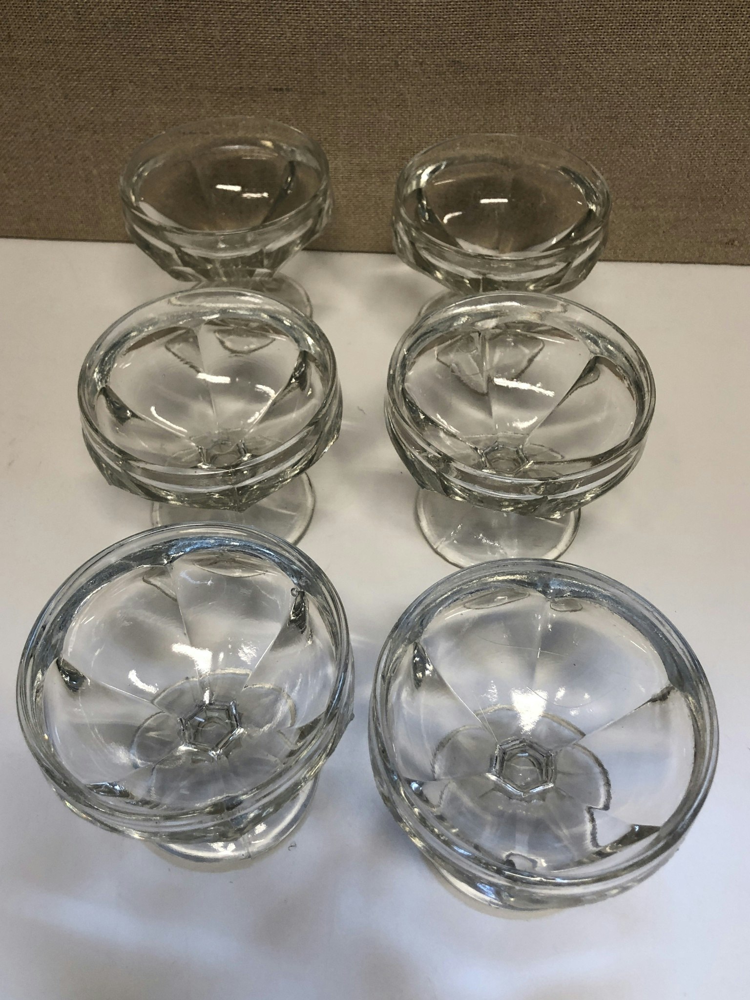 DESSERT BOWL 6 pcs. glass, second half of the 20th century.