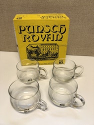 PUNCH GLASS 4 pcs. mouth blown, "Rovar", original box, Ikea.