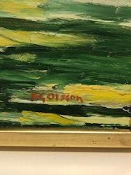 K.G. OLSSON. Olja på duk, " Badande 1917", signerad.