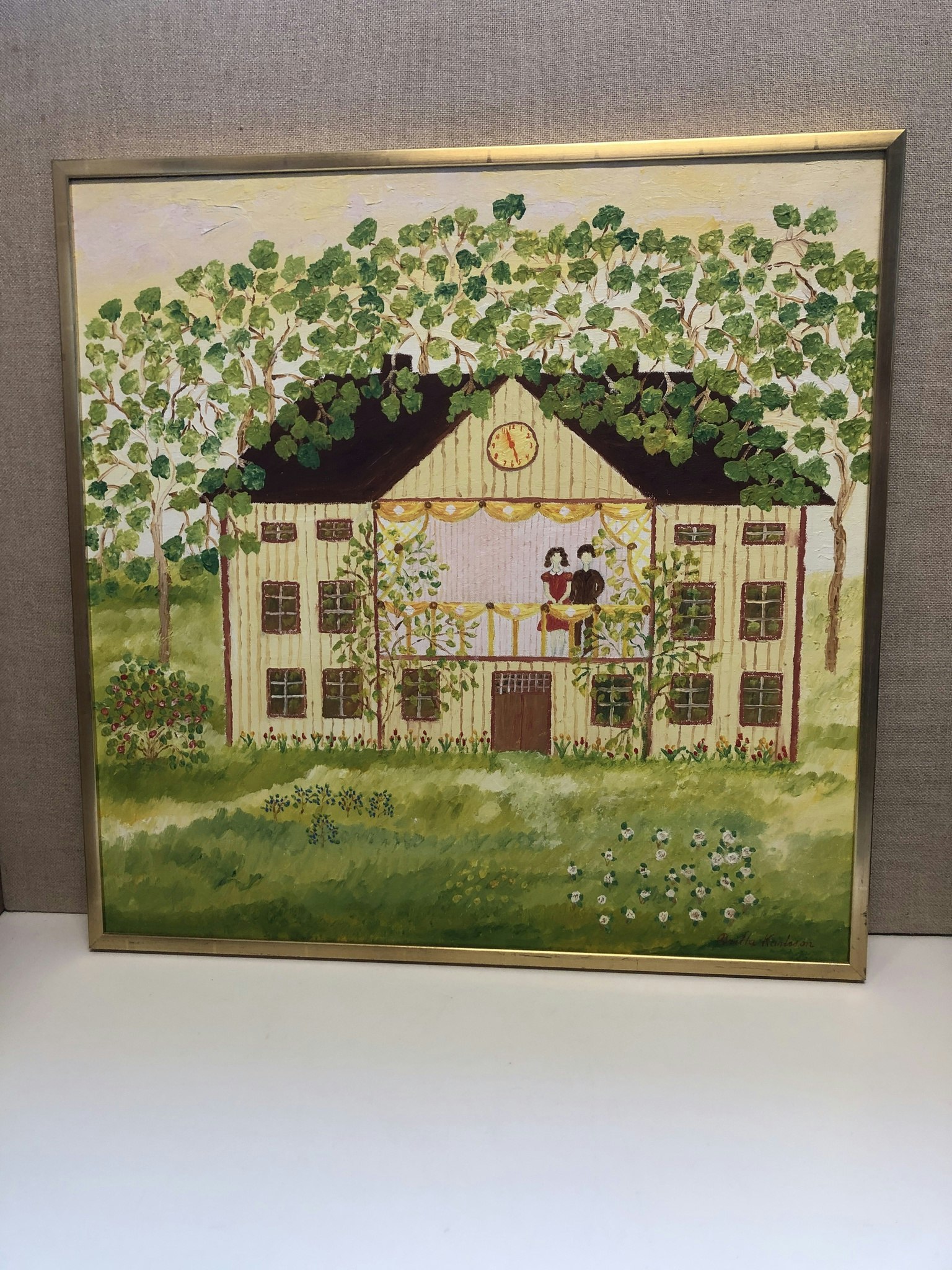 BRITTA KARLSSON. Olja på duk, "Paret 1974", signerad.