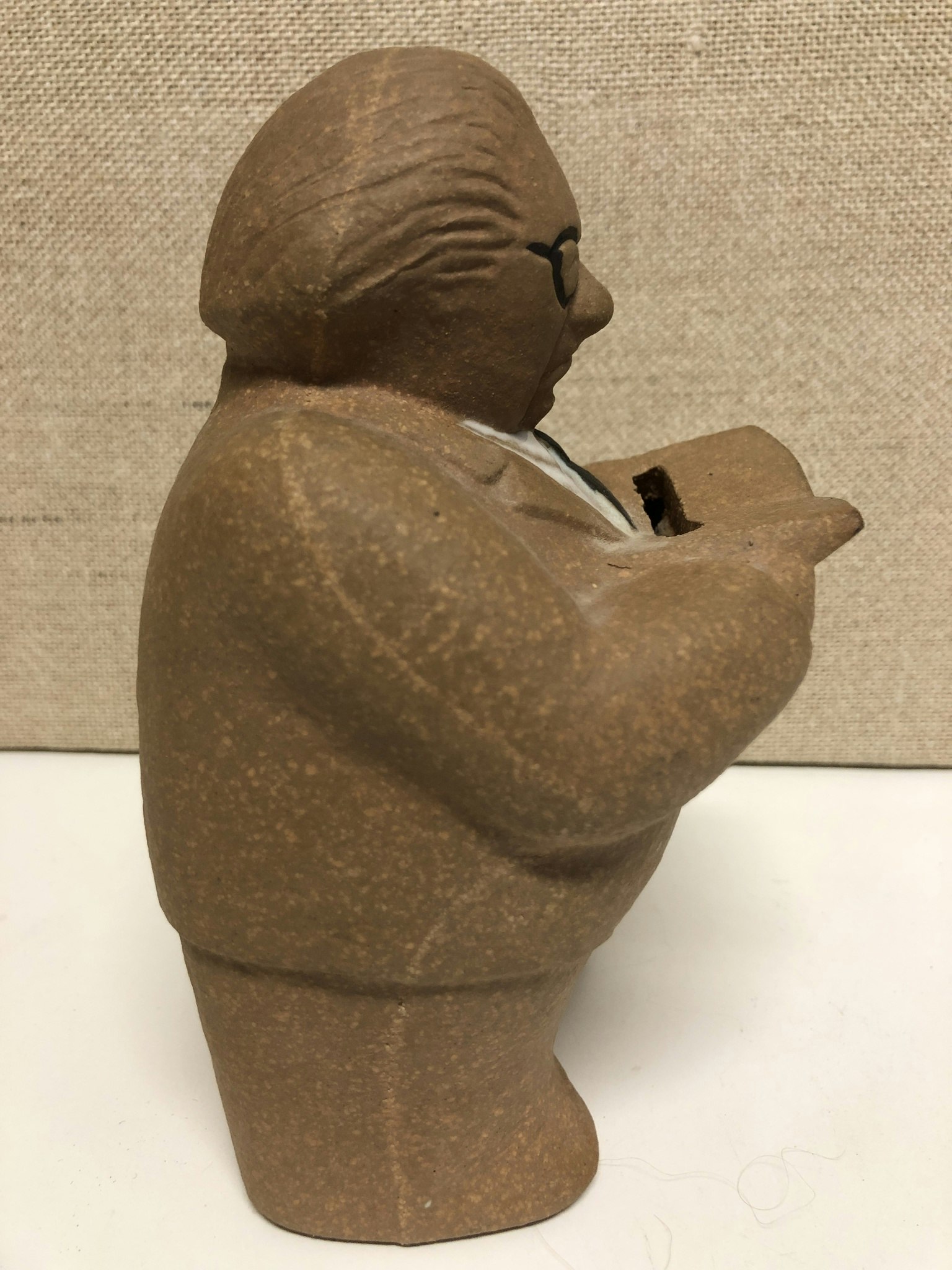 LISA LARSON. Figurin, stengods, sparbösssa, "Gunnar Sträng", Gustavberg, Sweden.