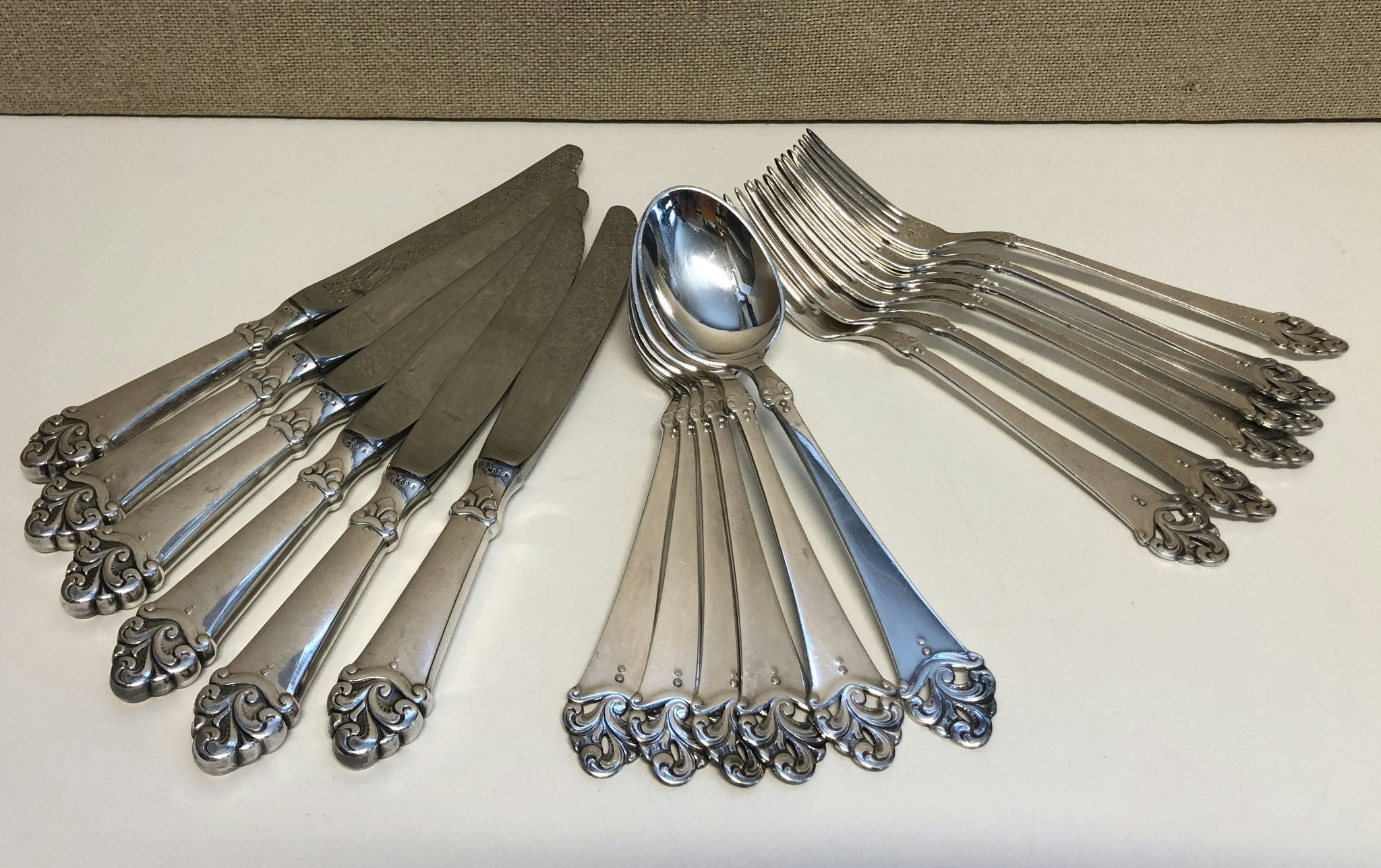 BESTICKSUPPSÄTTNING 18 delar, nysilver, 1900-talets andra hälft.