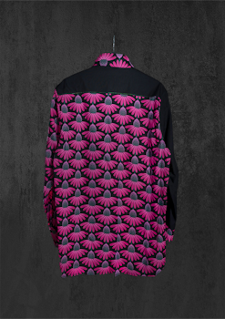 Svart skjorta med rosa solhattar, stl L