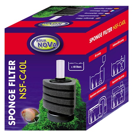 Stille og Kraftfuld: Aqua Nova NSF-C40L Svampfilter til 40L Akvarier