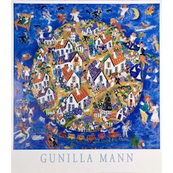 "Himlajord" av Gunilla Mann, Konstposter, 70x78 cm