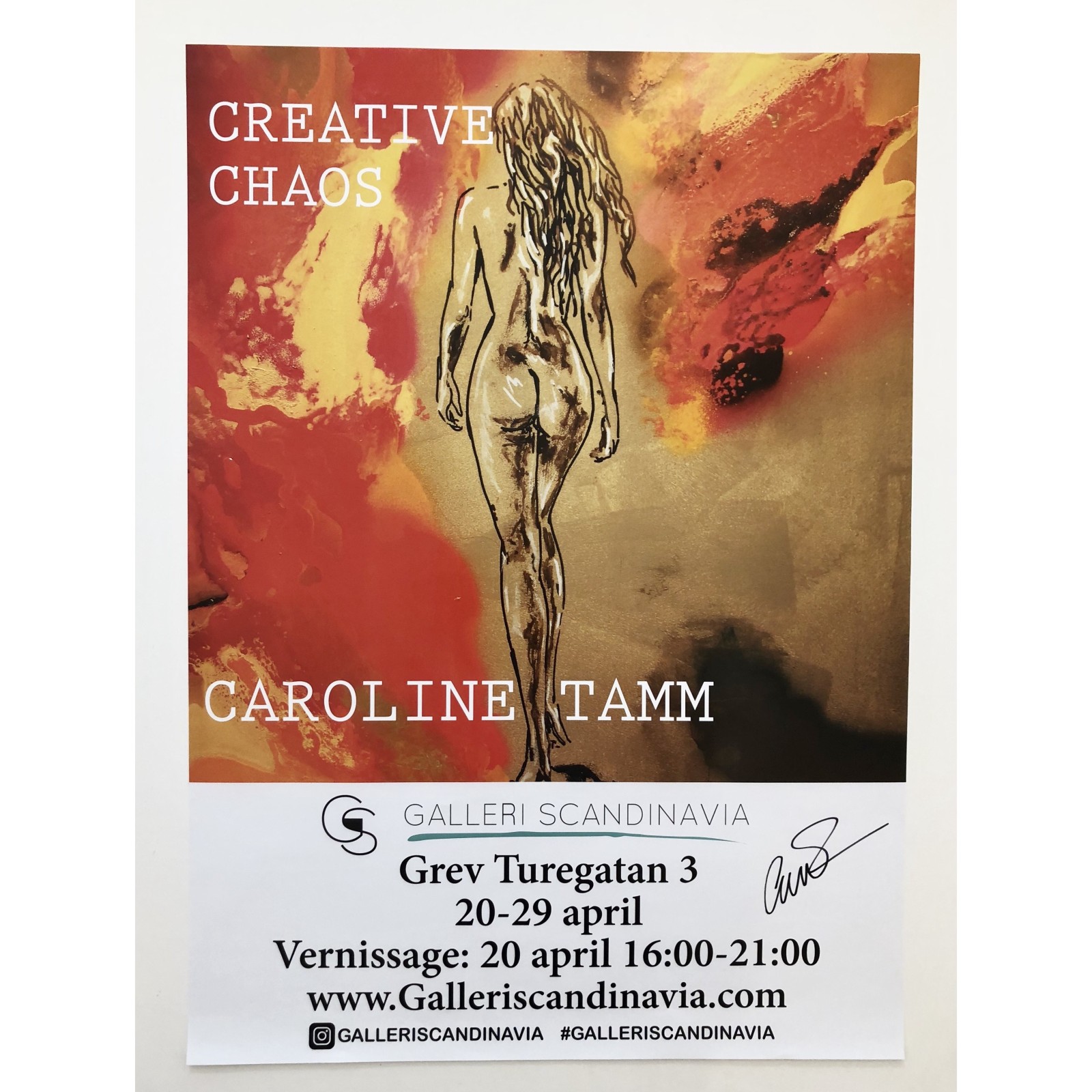"Creative Chaos" avCaroline Tamm, Signerad utställningsaffisch. 50x70cm