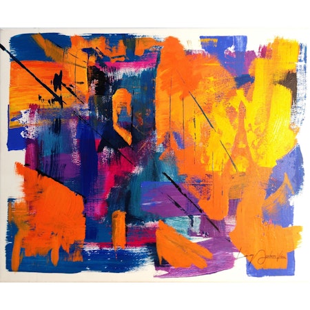 "Bridge I" av Crisis  Akryl på duk, 50x60cm